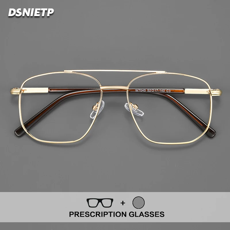 

Dsnietp Ретро очки для чтения мужские пилотные фотохромные анти-синий свет очки по рецепту близорукость очки по индивидуальному заказу