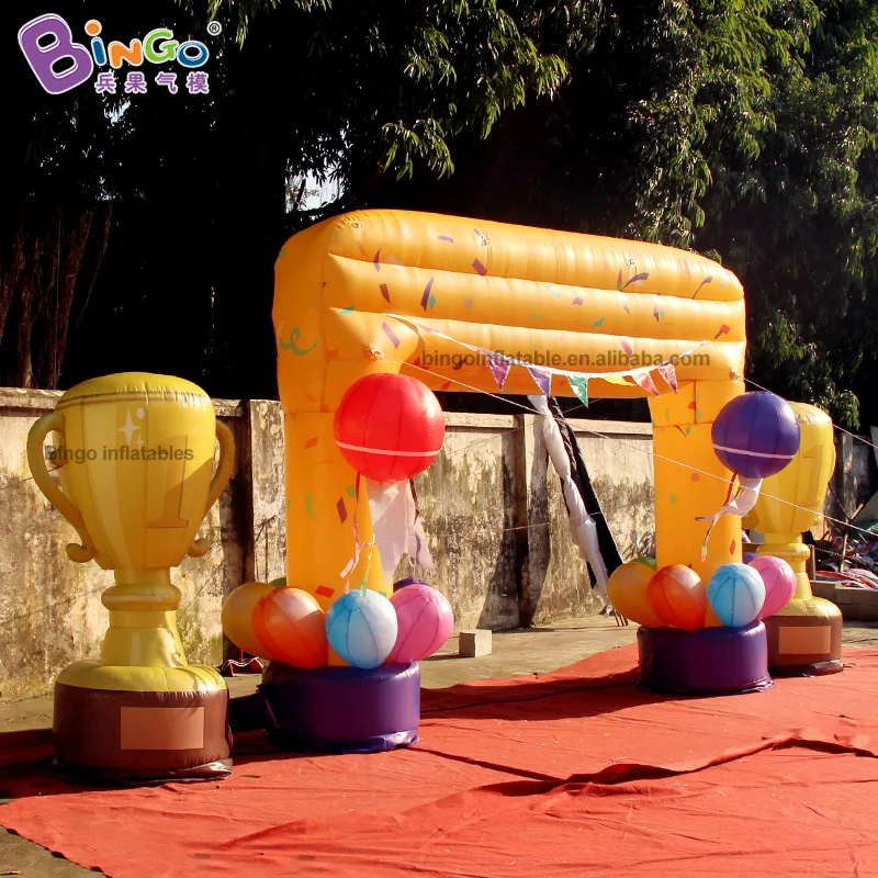 4x3m Inflatable Champion Arch Blow Up Trophy Model Balloon for School Competition Event Decoration