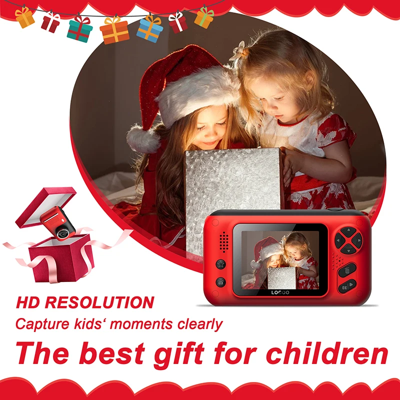 Kids Pink Camera Digital Video Toy for Children Girls Boys Toddler Birthday Christmas Gift Teenage Presents Outdoor Blue Red