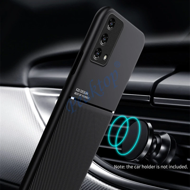 For OPPO A74 A94 4G Case Leather Texure Car Magnetic Holder Cover For OPPO A95 A72 A53 A55 A54 A92S Shockproof Silicone Cases