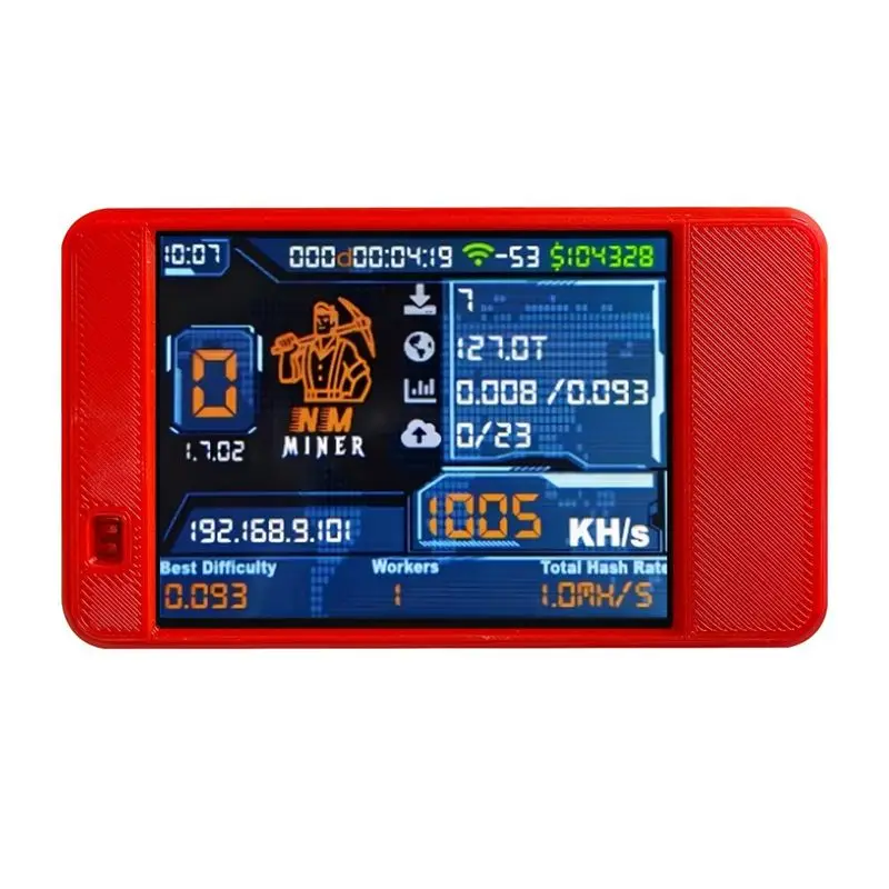 

AB08-Nmminer Nerdminer Upgrade 992 KH/S Хешрейт ESP32-2432S028 2.8-дюймовый дисплей Цветной корпус CYD Биткойн Крипто Соло-лотерея