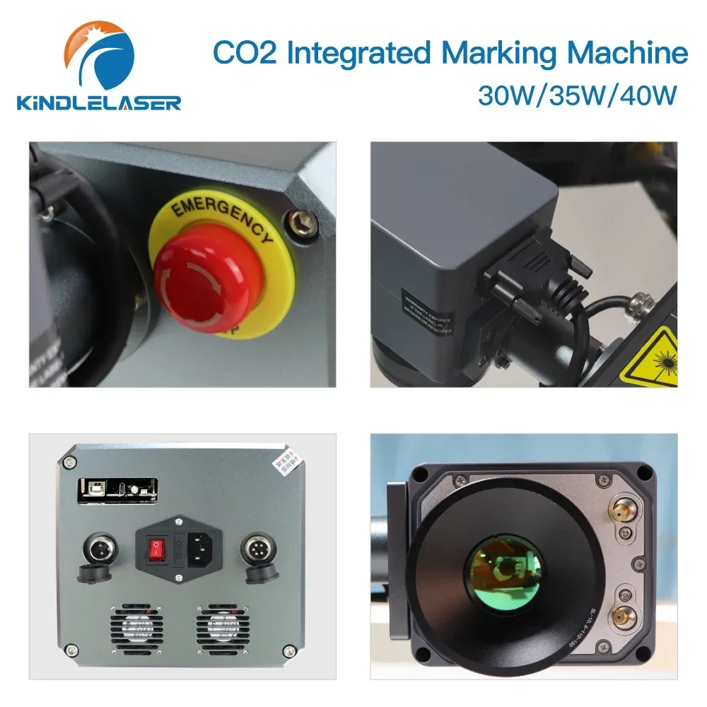Kindlelaser CO2 Laser Engraver Marking Machine 30W 35W 40W 10.6μm Integrated Structure Body Design Marking Machine CNC Design