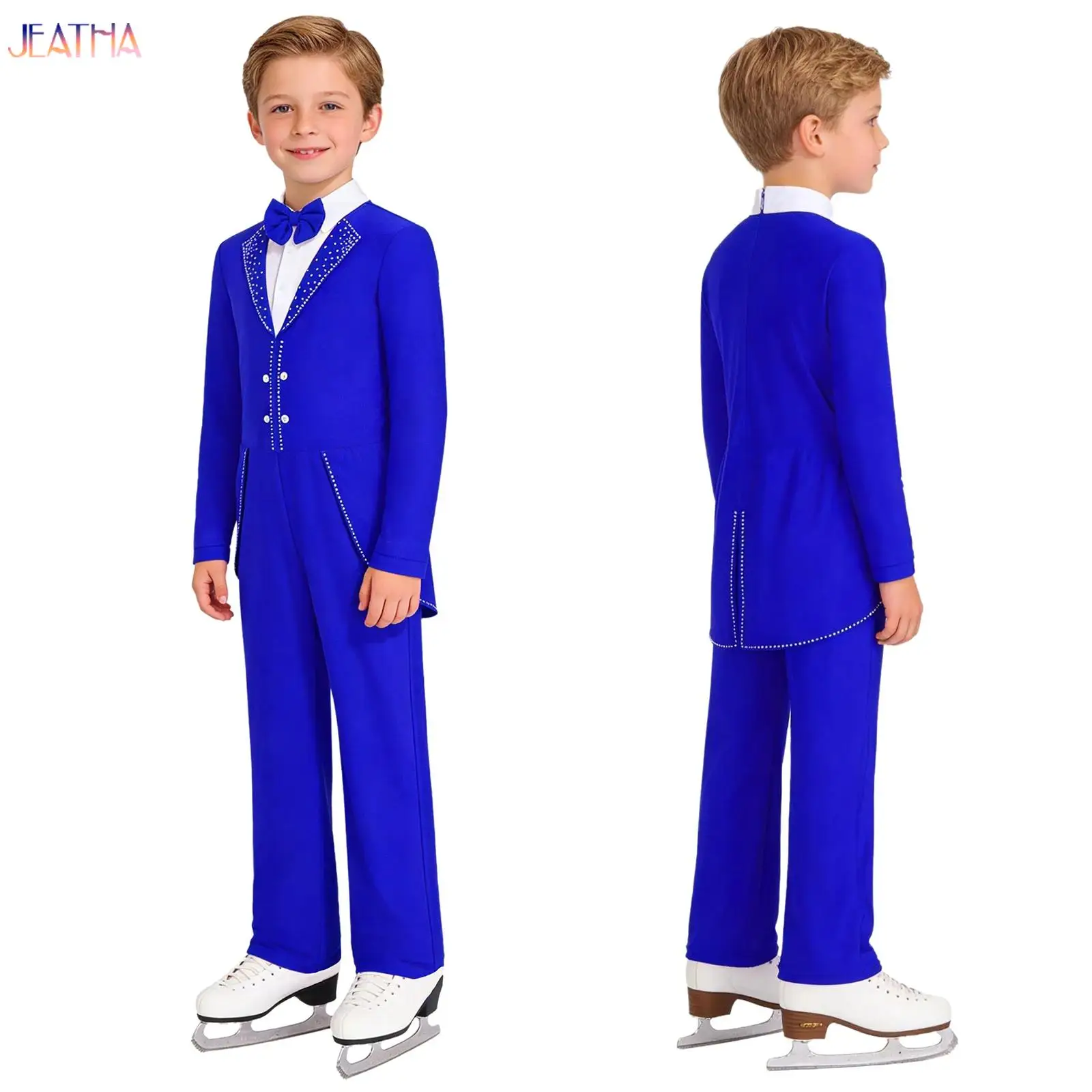 

Boys Figure Skating Jumpsuits Latin Dance Costume Dancewear Kids Chacha Tango Jumpsuit Full Body Bodysuits Ballroom Performance