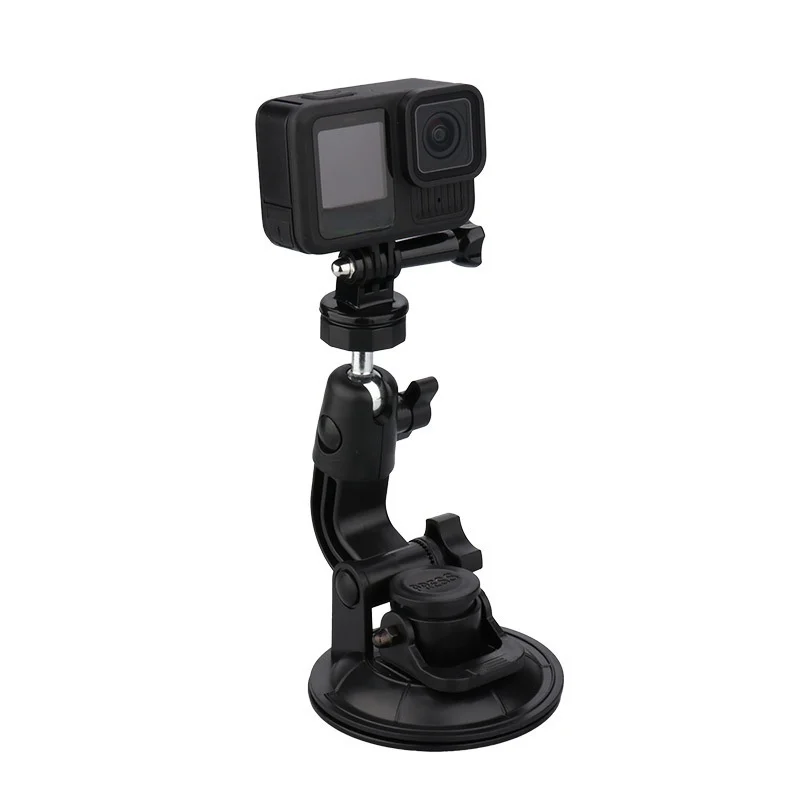 Ventosa universal para carro, 9cm, suporte de telefone ajustável, adaptador 1/4 para gopro 12 11 10 insta360 osmo action 4 3, câmera de telefone inteligente