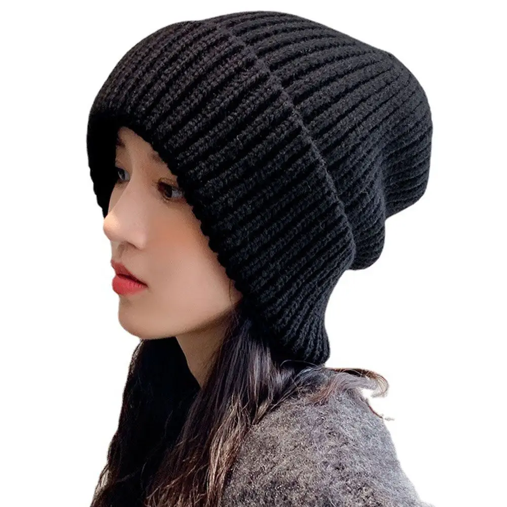 Winter Casual Warm Hats Solid Color Hip Hop Unisex Female Beanie Caps Fashion Cute Knitted Beanies Bonnet Caps