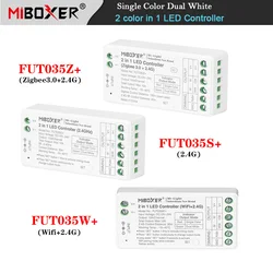 Miboxer-Controlador de Faixa de LED de Cor Única, 2 em 1, Zigbee 3.0, 2.4G, WiFi, Dual, Branco, Tuya App, Escurecimento, CCT, Fita Dimmer, 12V, 24V