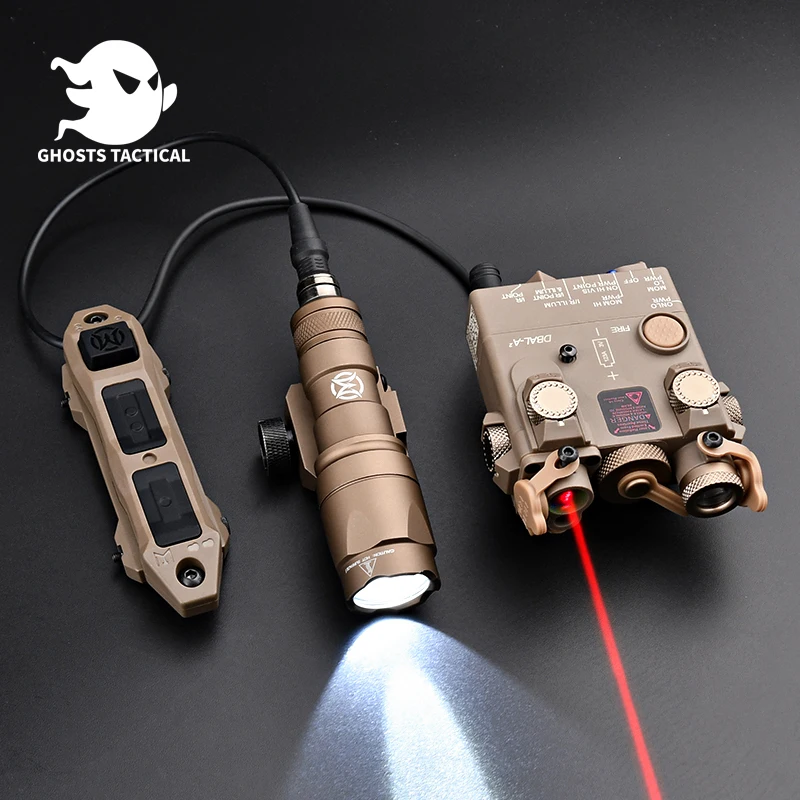 Tactical DBAL-A2 Red/Green /Blue IR Laser+Surefir M300A M600 Flashlight Airsoft WeaponLight With Dual Function Pressure Switchs