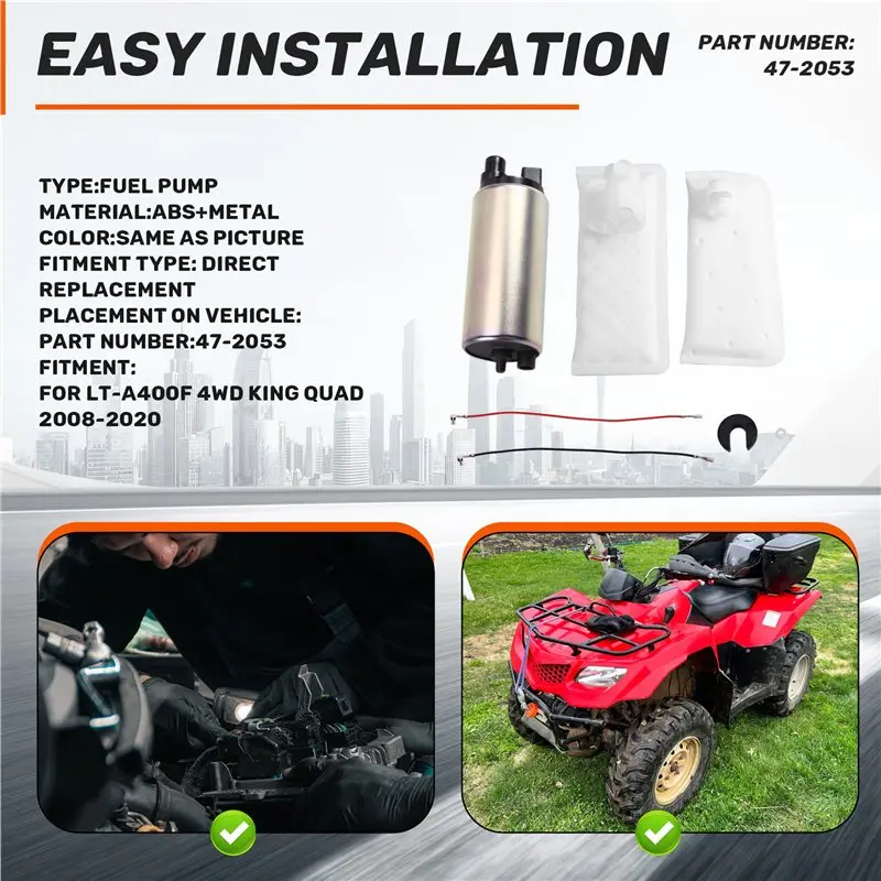 AASS-Fuel Pump Replacement Parts- Kit 47-2053 For LT-A400F 4WD King Quad 2008 Through 2020