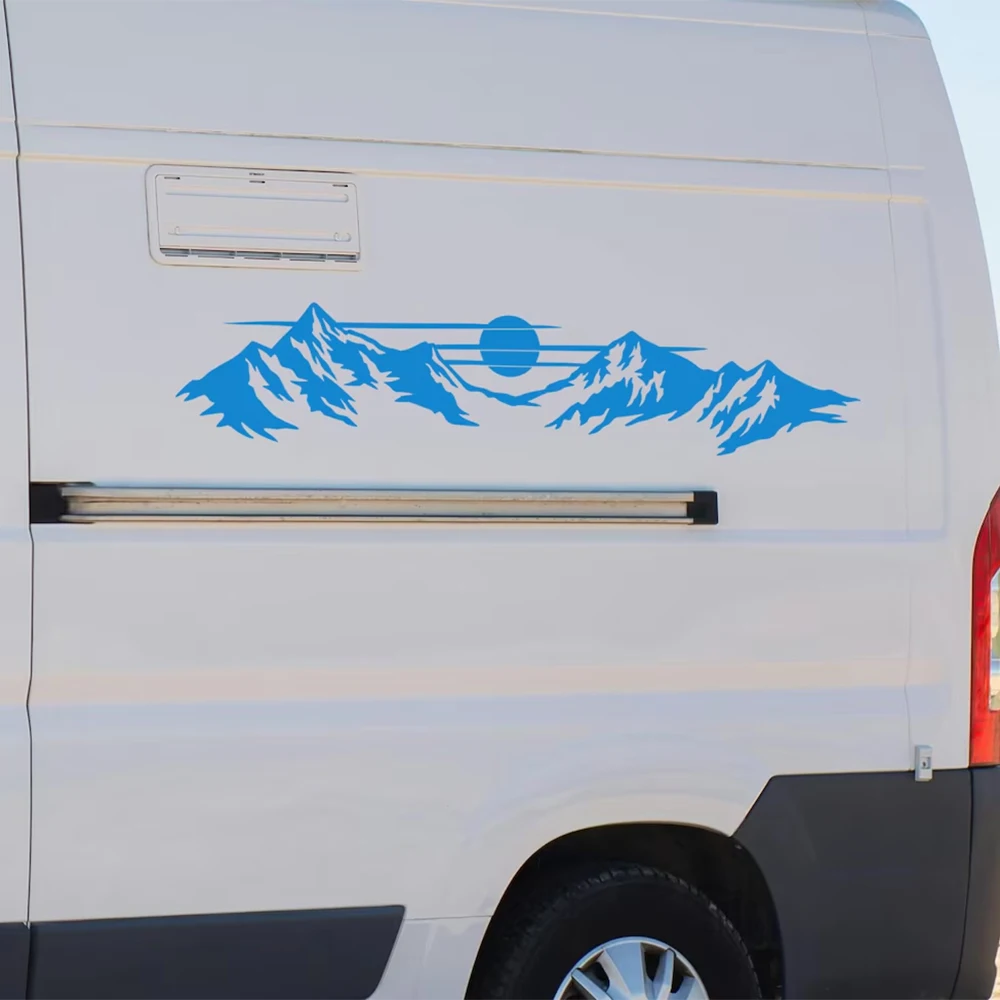 Mountain Range And Clouds Car Sticker For Car Truck Rv Camper Van Decoration Exterior Accessories Waterproof Vinyl Decal