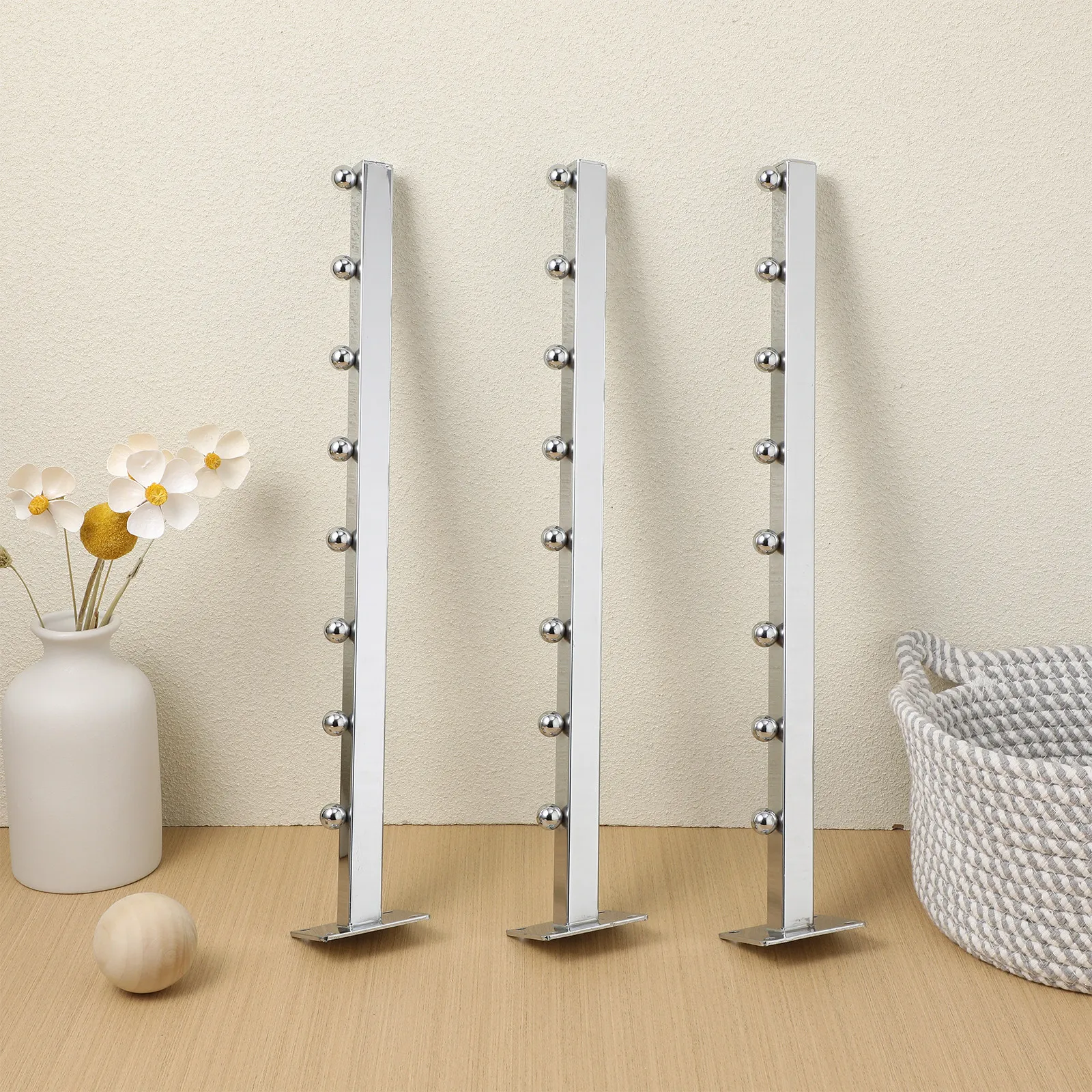 5Pcs Wall Mounted Clothes Rack Square Design Bead Hooks Space Saving Clothes Organizer Coat Hanger Wall Mounted Drying Rack
