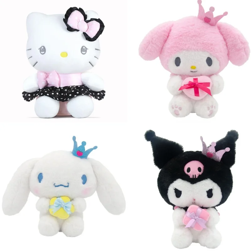 

20-25 см, высококачественные оригинальные плюшевые куклы Sanrio My Melody Kuromi Cinnamoroll Hellokitty, мягкие игрушки, подарки на Рождество и день рождения