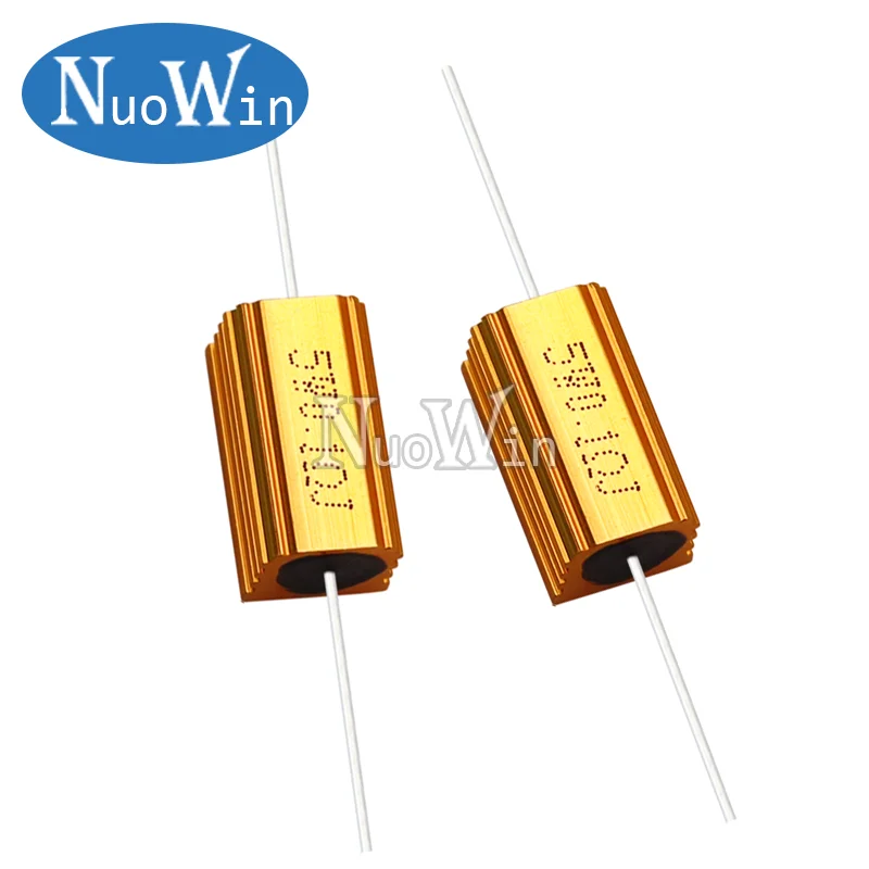 2 Cái 5W RX24 Nhôm Nguồn Điện Vỏ Kim Loại Ốp Lưng Wirewound Điện Trở 0.1 ~ 15K 0.5 1 2 5 6 8 10 20 50 100 120 200 300 1K 5K 10K Ohm