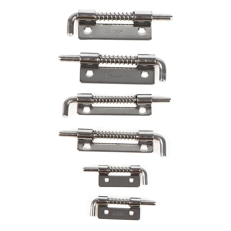 1pc 304 Stainless Steel Loaded Hinge Security Spring Bolt Barrel Latch Hardware