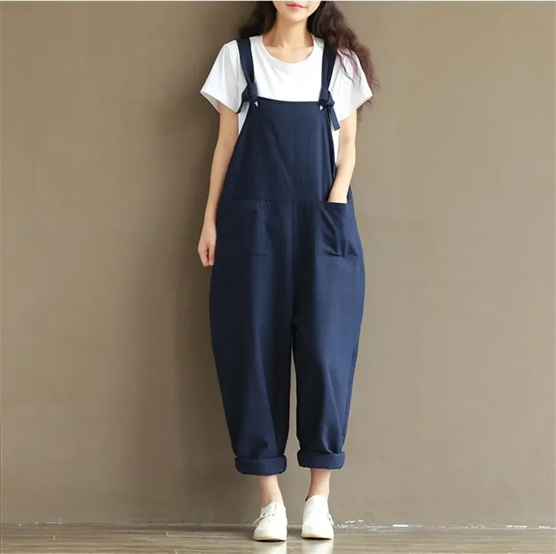 Moederschap Slabbetje Broek Jarretelbroek Casual Dames Eendelig Wijde Pijpen Romper Overall Jumpsuit Streetwear Plus Size