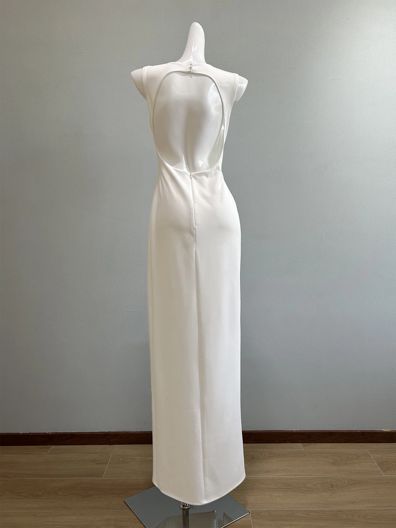 Lucyinlove Luxury Sexy Backless White Satin Evening Dresses Women Elegant Wedding Party Long Prom Cocktail Dress Vestidos image 2