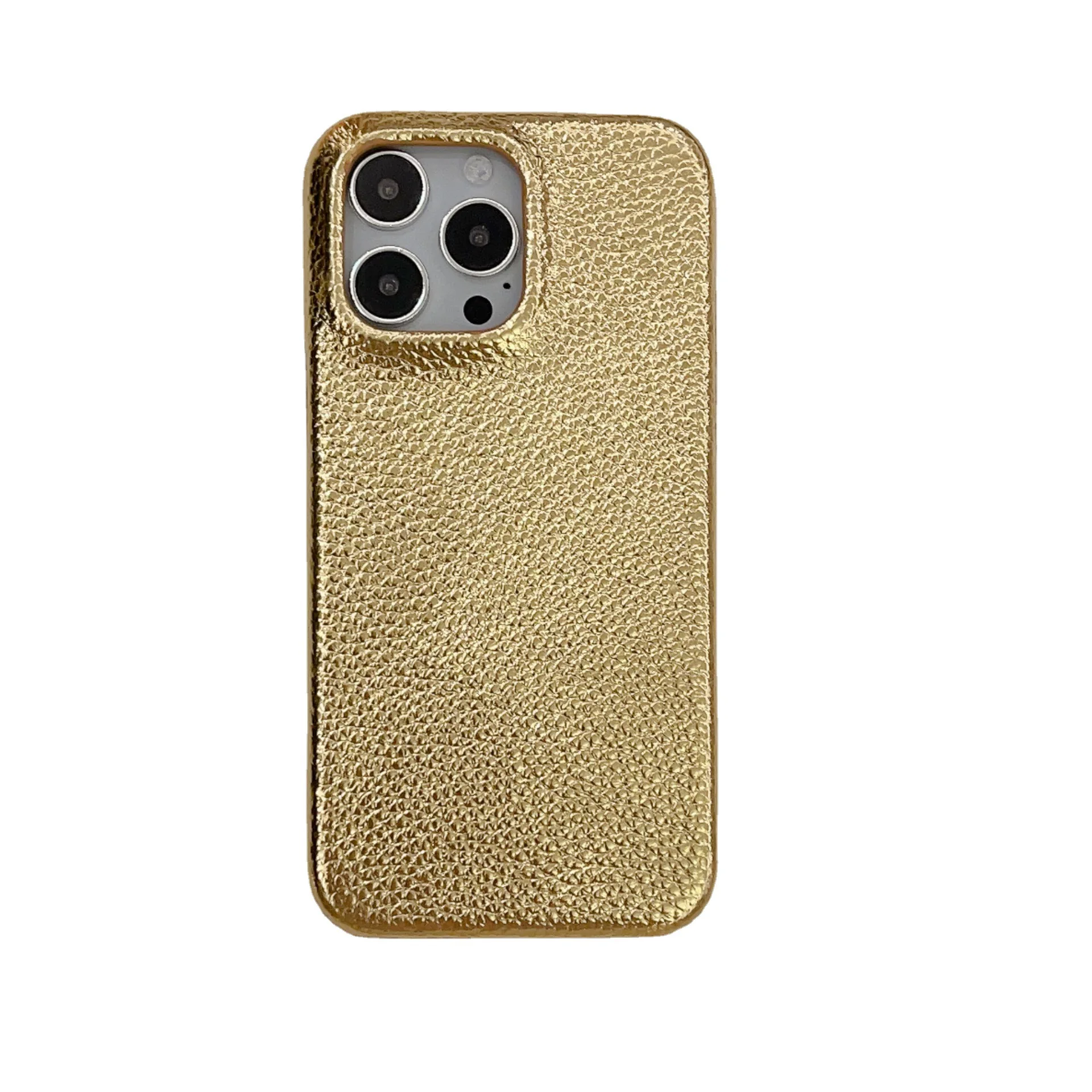 نمط ليتشي ذهبي وفضي SR مناسب لهاتف آيفون 16 برو ماكس آيفون 13 حافظة هاتف 11/12 ملمس راقي 14 برو نمط جلدي