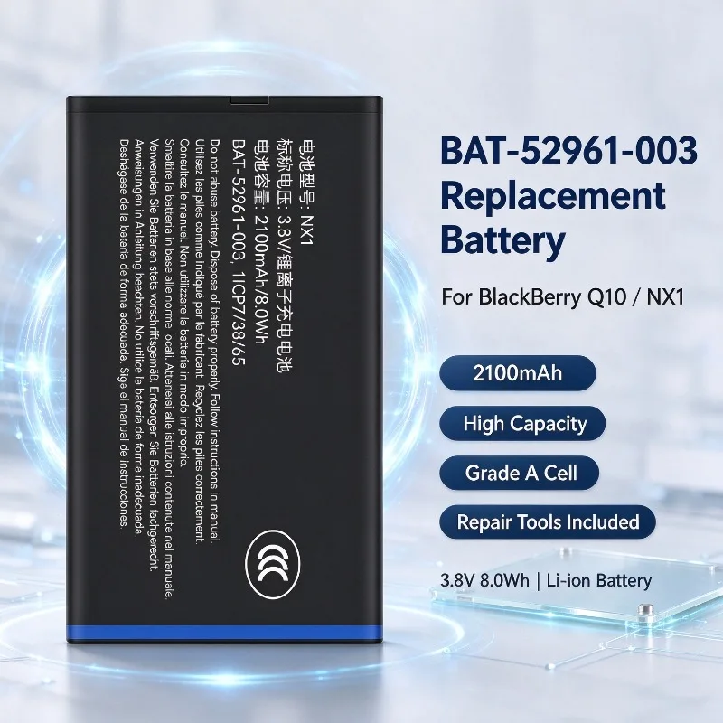 BAT-52961-003 Battery For BlackBerry Q10 NX1, High Capacity Grade A Cell Replacement Phone Battery with Repair Tools