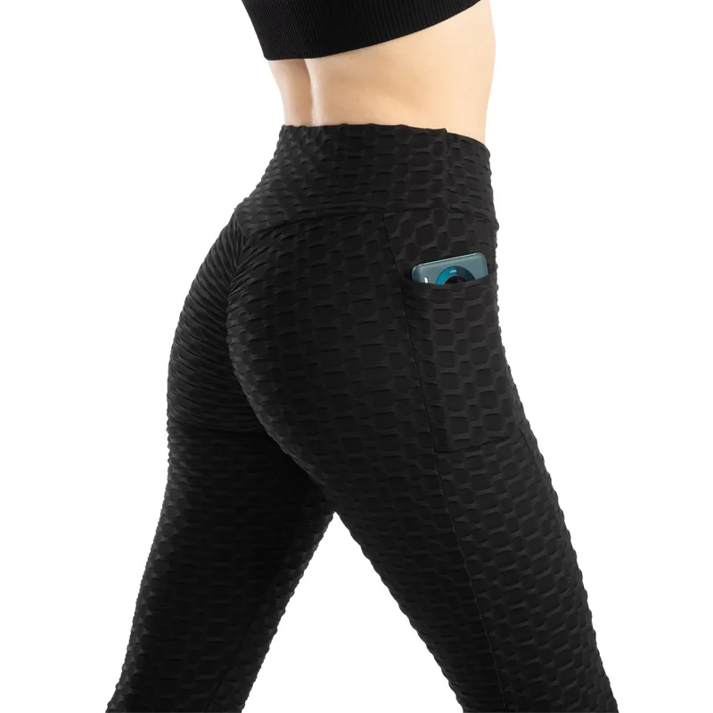 Women Pocket Bubble Fitness Leggings Image 3