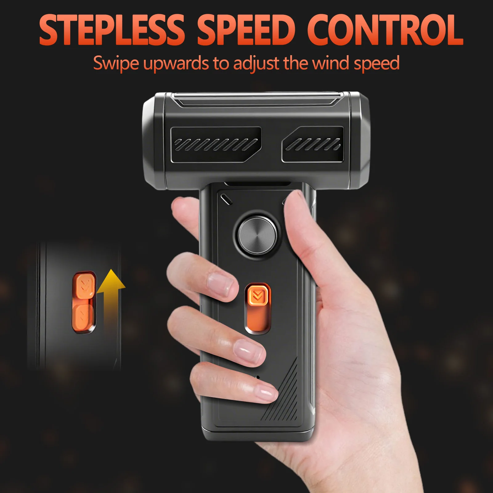 

Мини-турбойный вентилятор постоянного тока 5 В, 4-скоростная регулируемая электрическая тряпка с скоростью ветра 52 м/с для уборки автомобиля и дома, 110000/130000 об/мин