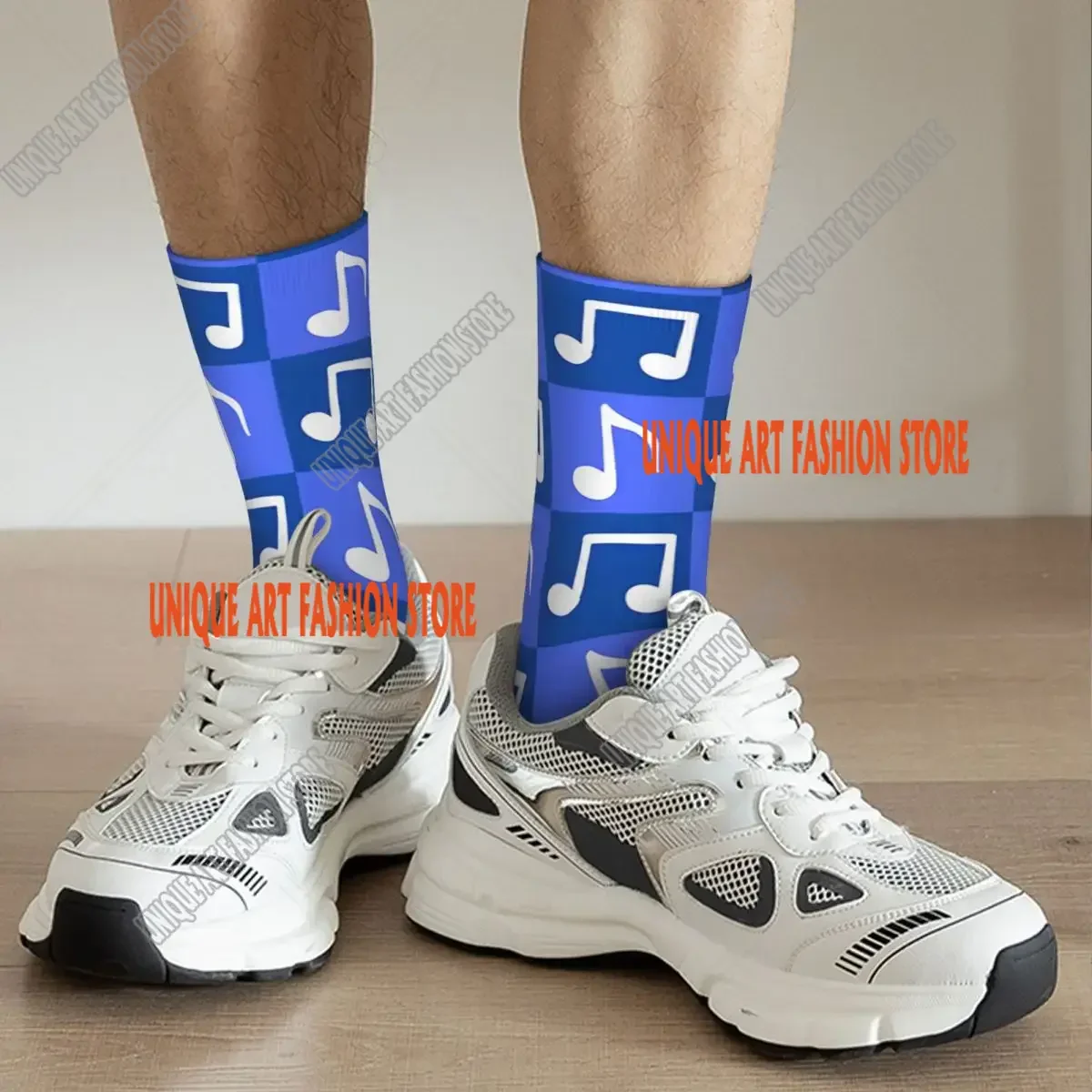 Vintage Music Notes Music Notes Patterns Men's compression Socks Unisex Harajuku Seamless Printed Novelty Crew Sock