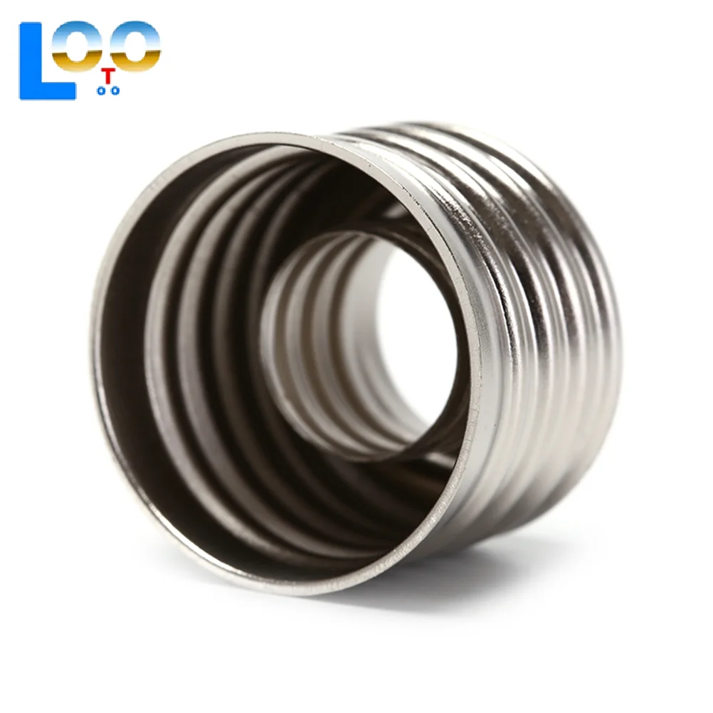 5 шт. от E27 до E14, патрон для лампы, цоколь, патрон для лампы, адаптер, удлинитель, светодиодный светильник, 250 В, серебристый