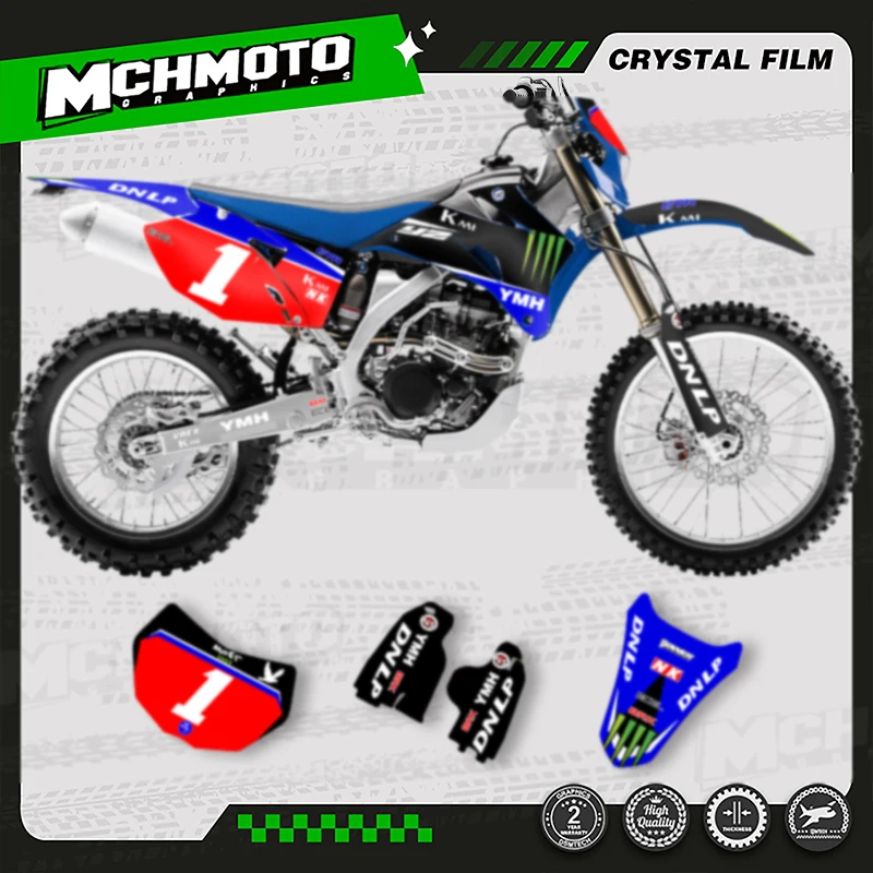 

MCHMFG For YAMAHA WRF450 2007-2011 WRF250 2007-2014 New Style Motorcycle Graphics Decal Stickers Kits Number Name Custom