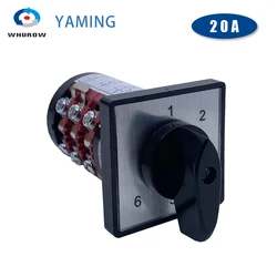 HZ8B-20/5/3 Electrical Control Switch Three Layers 20A 1-6 Positions Universal Changeover Rotary Cam Switch Interruptor