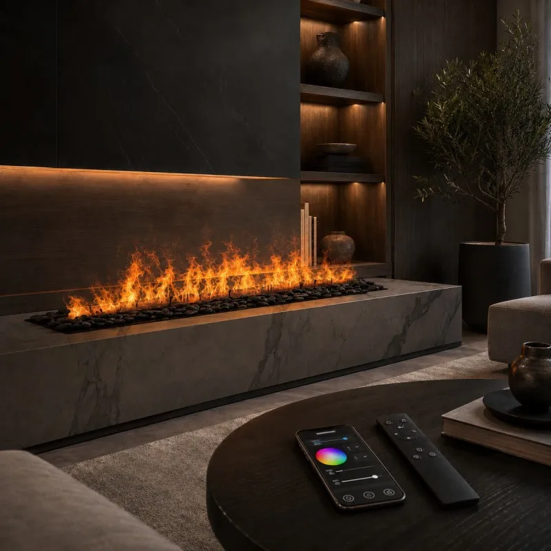 Cool Touch 3D Vapor Fireplace Insert Non Heating Water Mist Fireplace Burner with LED Flame Illusion for Family Living Spaces