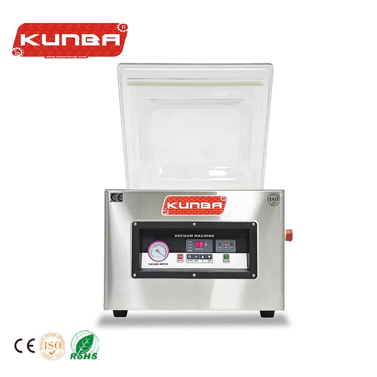 

KUNBA DZ400/ZT Electric Semi-Automatic Stainless Steel Vacuum Packaging Machine with Wood Case for Food