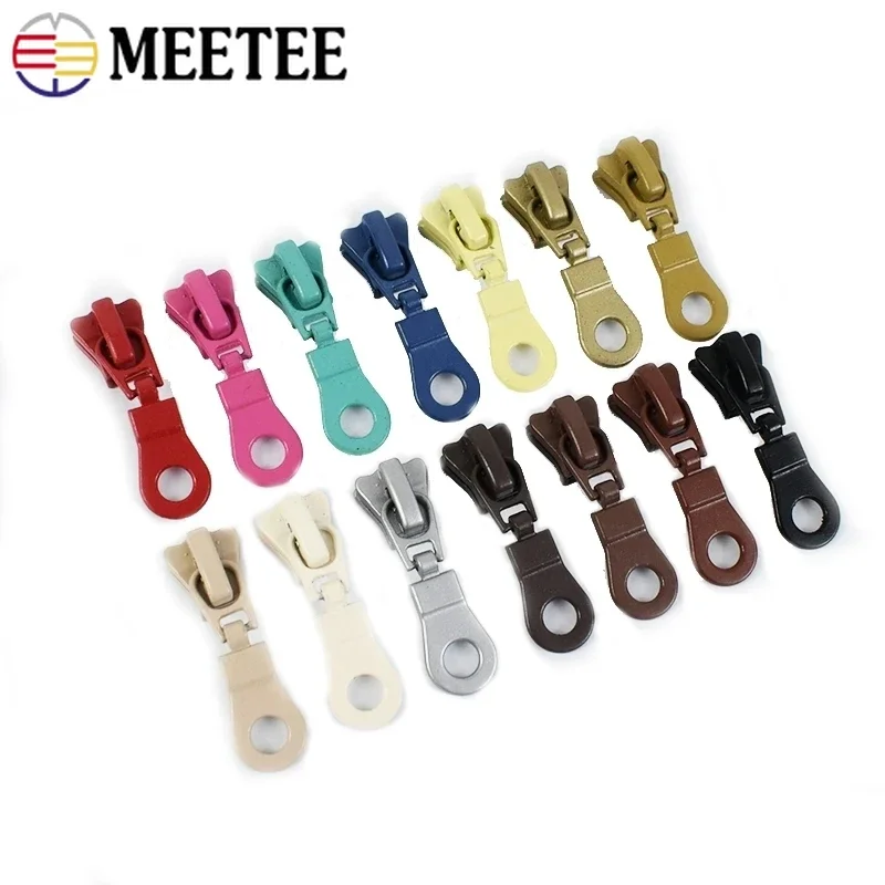 5/10/20Pcs Meetee 5# Zipper Slider for Resin Zippers Tape Clothes Pencil Bag Zip Pulls Head Repair Kit DIY Replacement Accessory