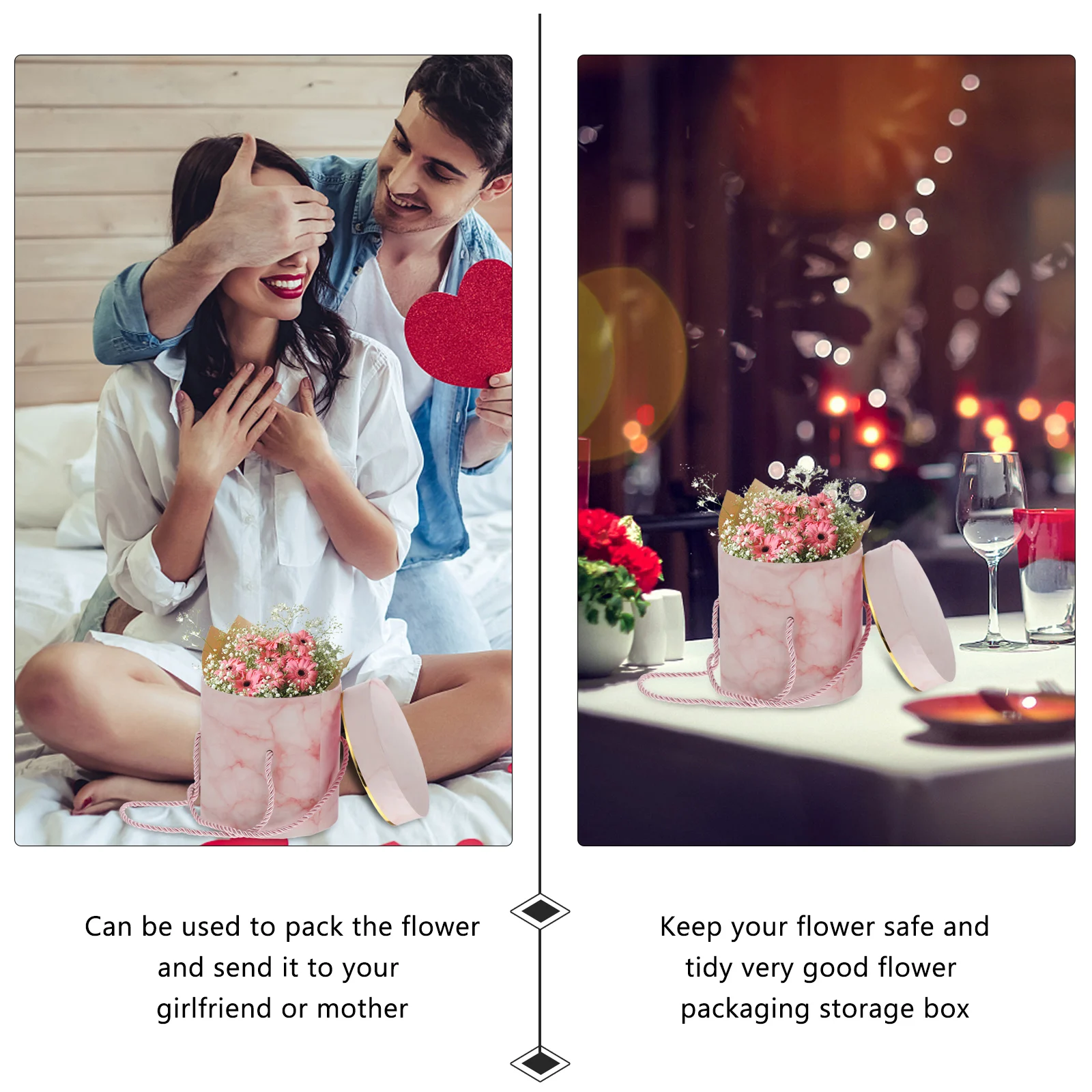 

Round Gift Box for Flower Packaging Durable EcoFriendly Paper Boxes Lids Jewelry Storage Valentine Day Wrapping Mother Gifts