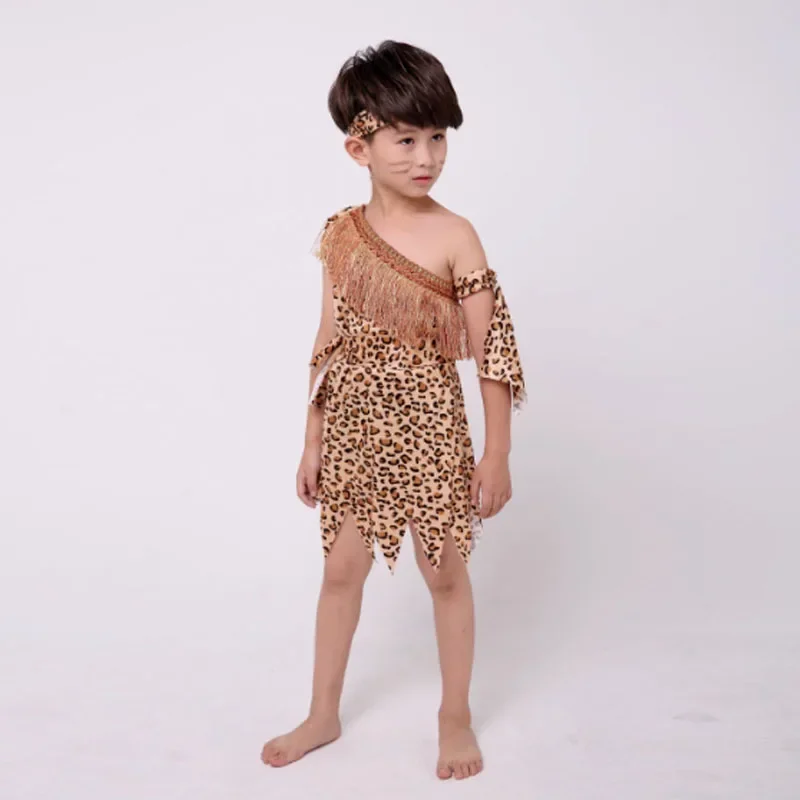 2025 Meninos meninas africano 오리지널 selvagem crianças wildman 코스프레 trajes roupas crianças festa adereços dia das bruxas