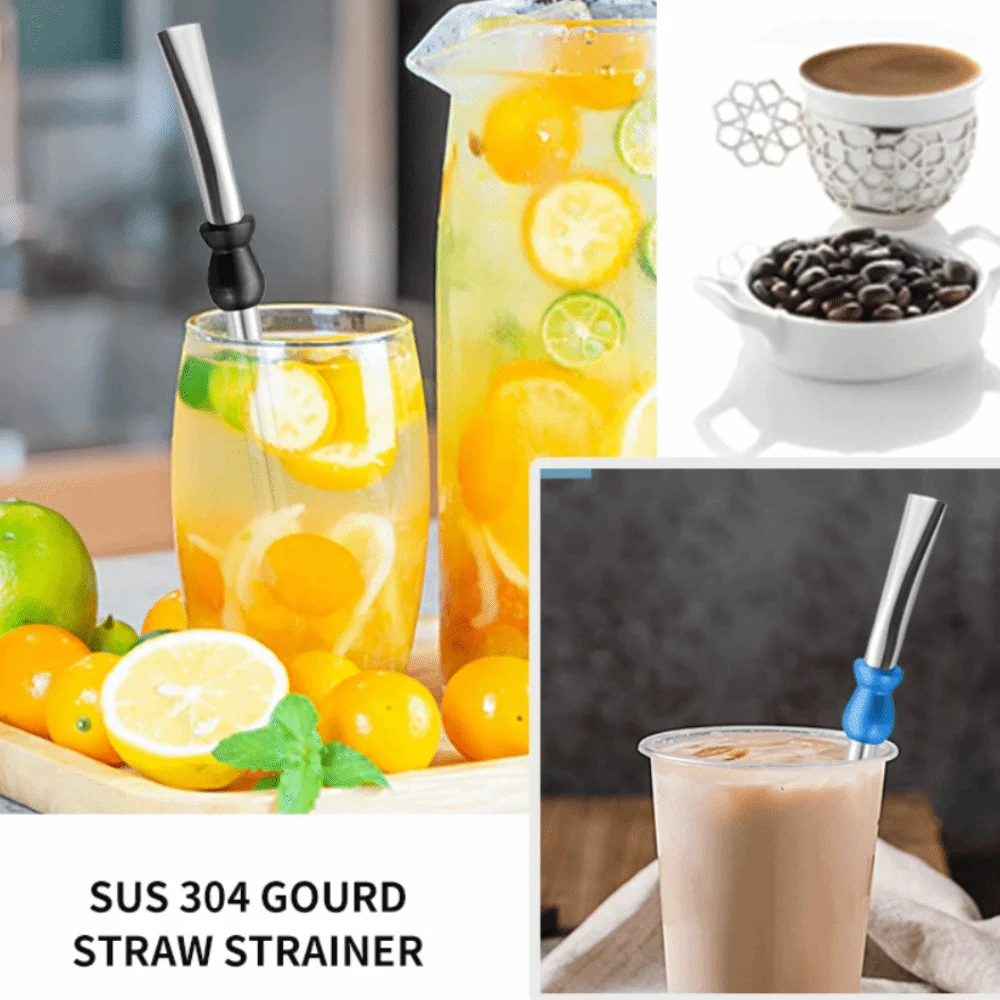 2 Piece 304 Stainless Steel Yerba Mate Drinking Straw Anti-skid Design Rustproof Filter Straw Reusable Straw Spoon Cafe