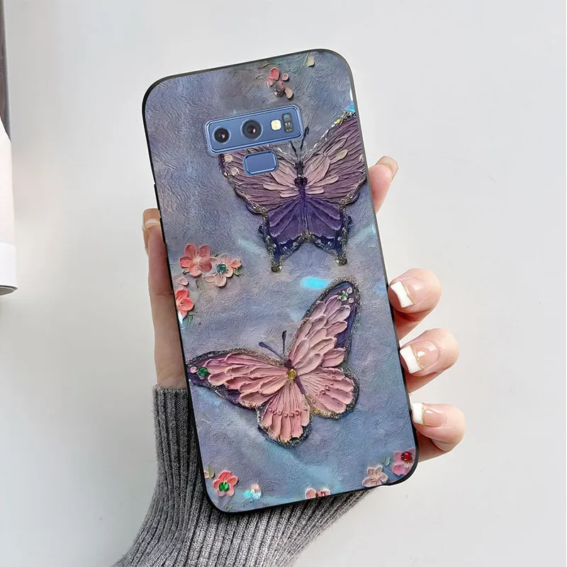 For Samsung Galaxy Note 9 Note 8 Phone Case Cute Butterfly Astronaut Pattern Soft Silicone Cover Funda For Samsung Note 8 9 Capa