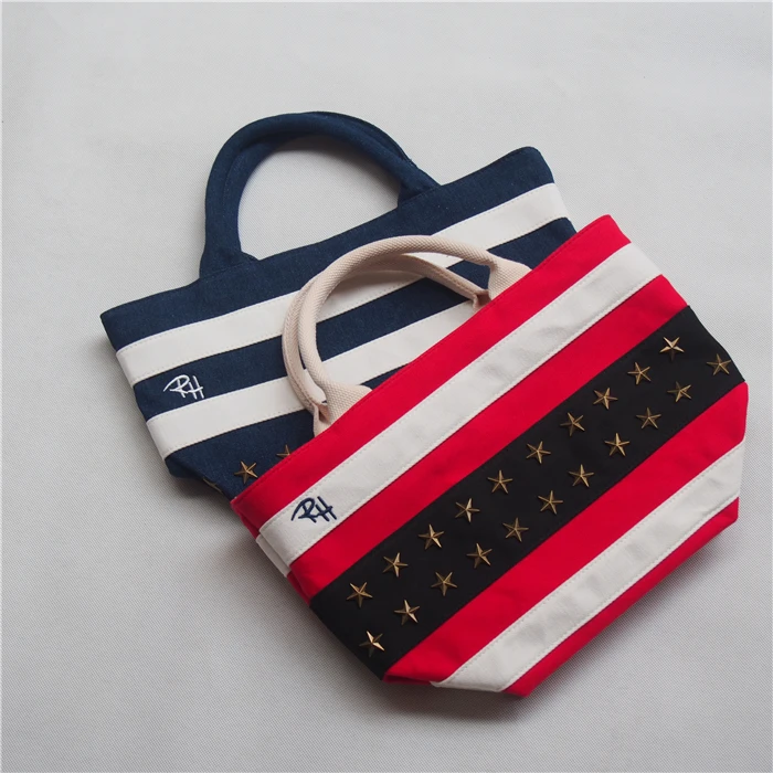 حقيبة رون هيرمان النسائية ذات النجوم المعدنية والخطوط الملونة، حقيبة يد نسائية ناعمة بأسلوب كوري، بطانة من البوليستر، حقيبة ك...