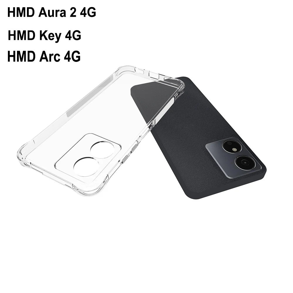 حافظة لهاتف نوكيا HMD Key Arc Aura 2 4G وسادة هوائية مقاومة للصدمات وسادة هوائية شفافة من السيليكون غطاء خلفي من البولي يوريثان حافظة ناعمة لهاتف HMD Aura2 HMDKey