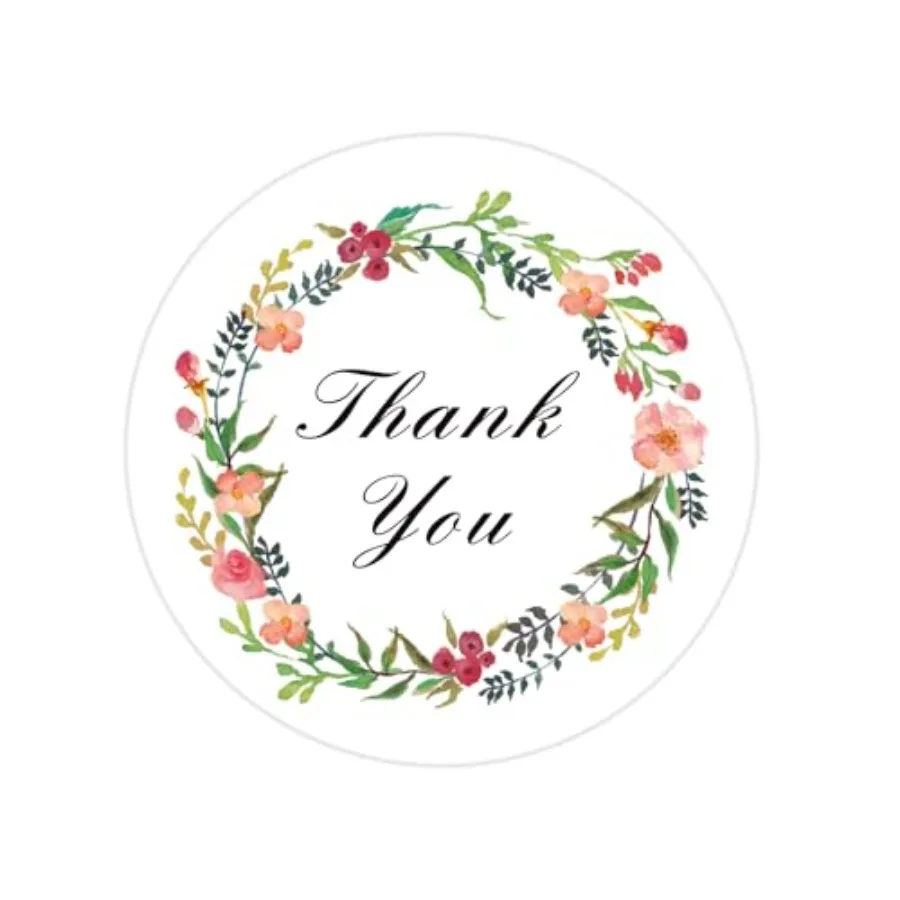 

60 этикеток с благодарностью, 2-дюймовые печатью для конвертов с благодарностью для малого бизнеса