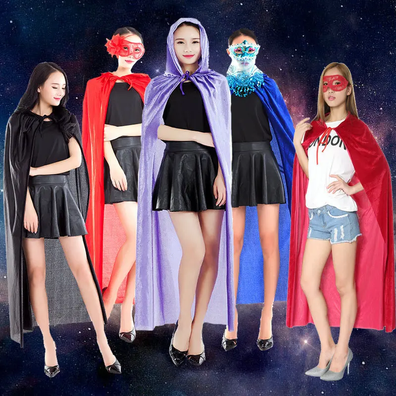 L150X100cm Halloween Cosplay Hooded Cloak No Mask Stage Performance Costume Dress Up Princess Cloak Props
