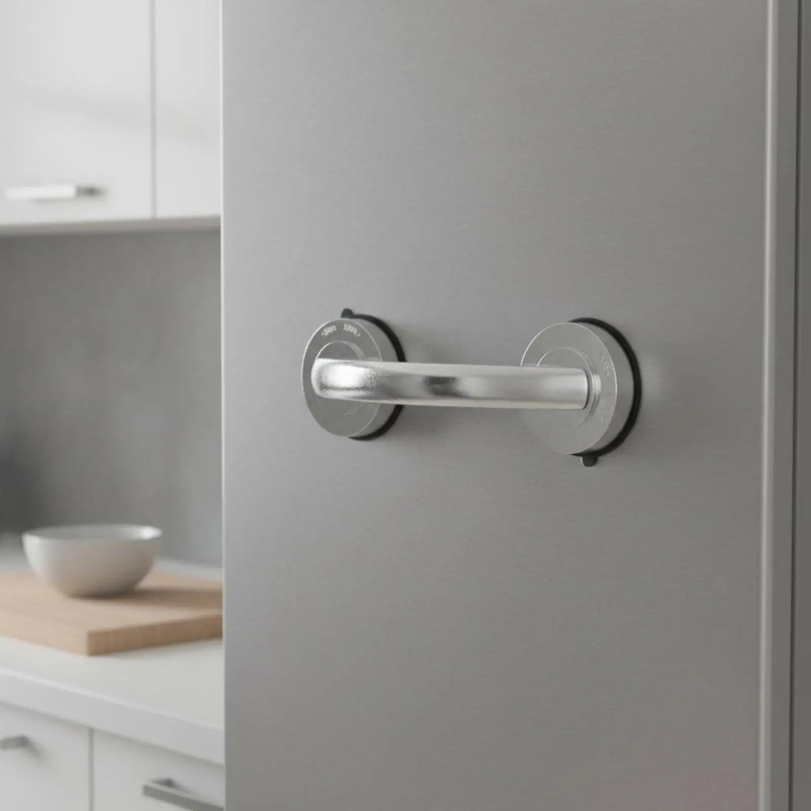 White Plastic Suction Drawer Handle for Glass Sliding Door Fridge Pull No Drill Strong Grip for Bathroom Kitchen