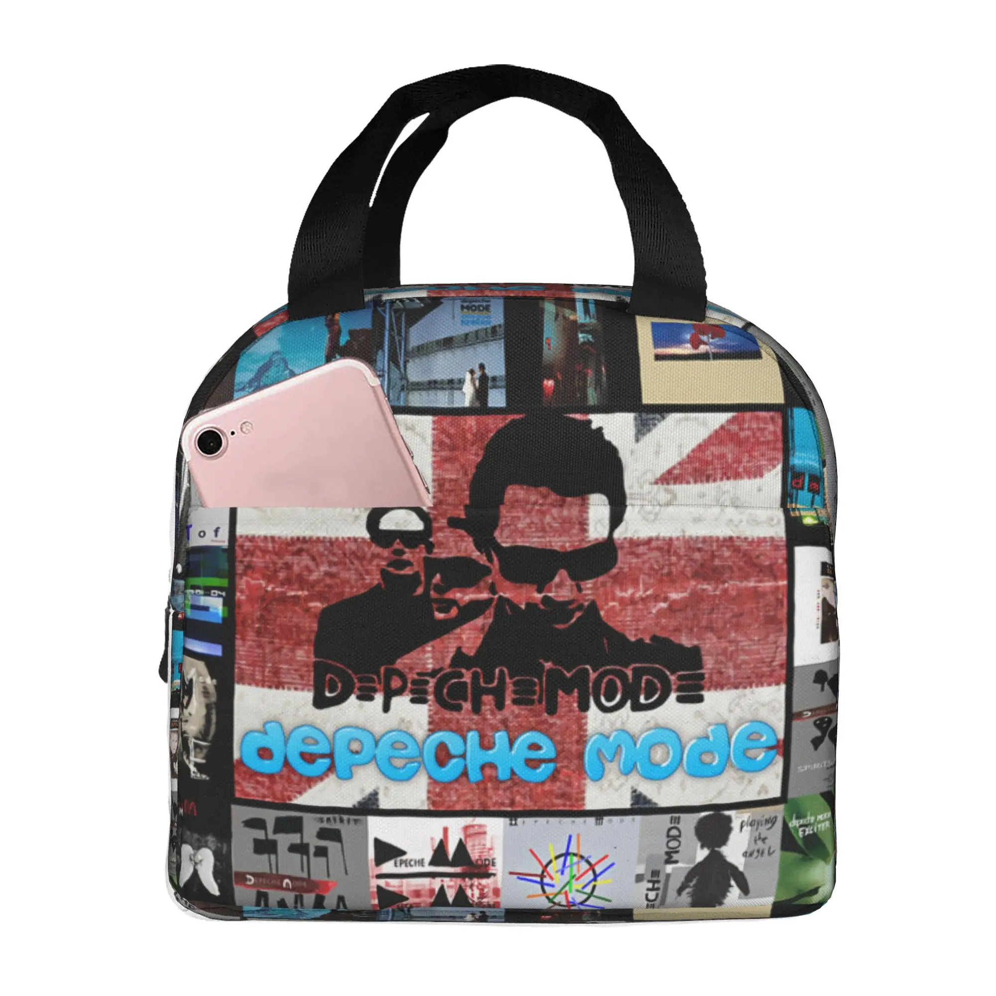 

Custom D-Depeche Cool Mode Rock Insulated Lunch Bags for Women Men Resuable Thermal Cooler Food Lunch Box Work School Travel