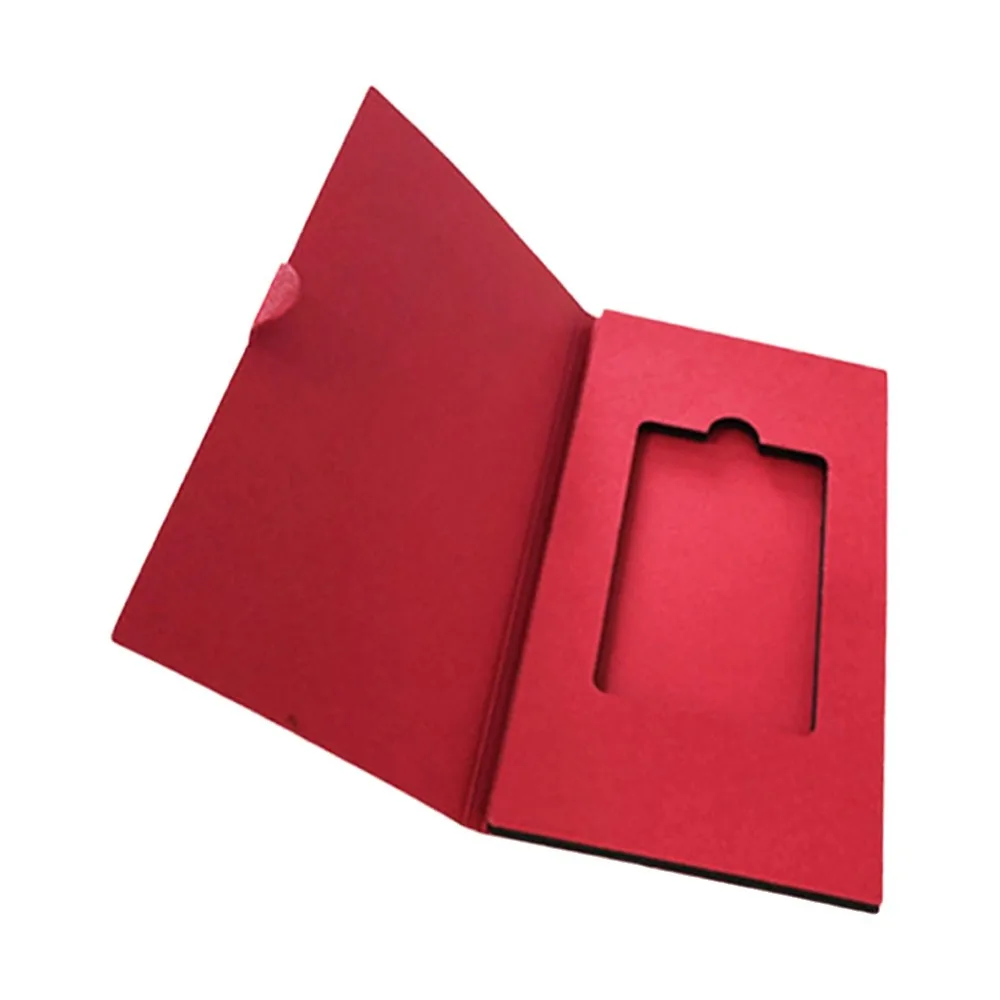 New Paper Gift Card Box Foldable Structure Rope Handle Gift Card Holder Red or Black Voucher Gift Box Voucher Gifting
