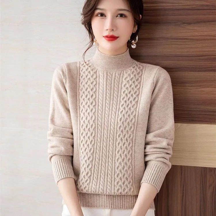 2025 New Autumn Winter Korean Fashion Sweater Women Long Sleeve Casual Temperament Bottoming Sweater Pullover  Ladies Knitwear