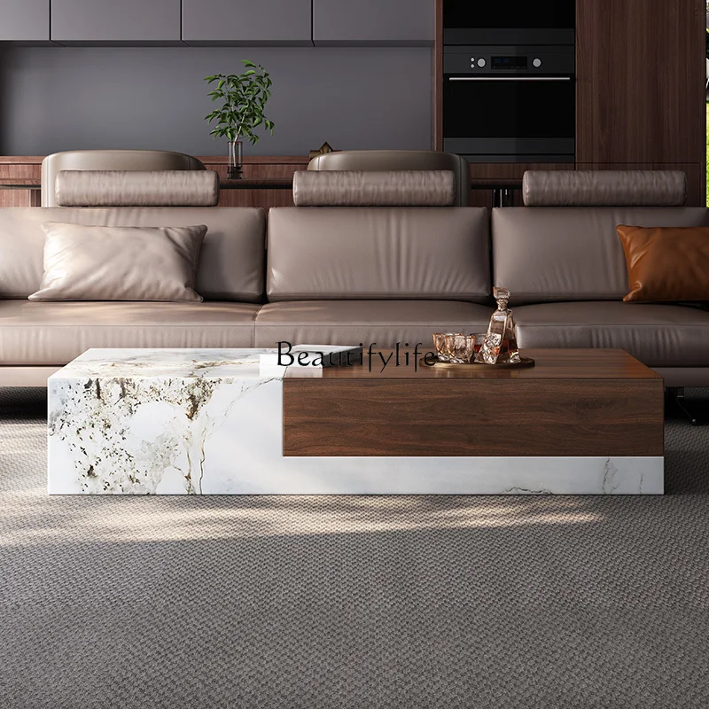 

Solid wood rectangular coffee table small apartment household living room modern style
