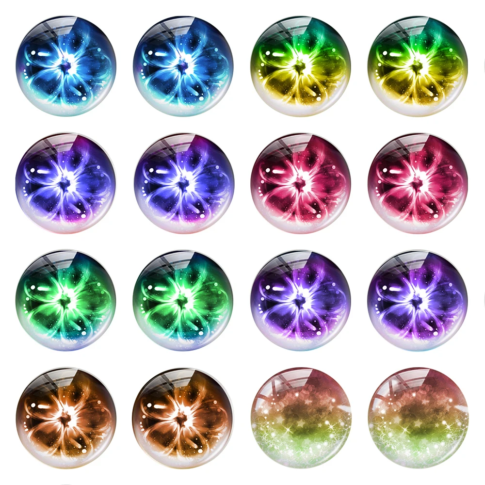 Round Cartoon Bling Anime Pupils Ragdoll Toy Eyeball Eyes Doll Photo Glass Cabochon Flatback Demo Cameo For Diy Jewelry Making
