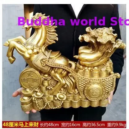 MA SHANG LAI CAI 2025 Asia Home store Company business bring wealth money GOOD LUCK Success Golden Horse bronze Christmas Statue