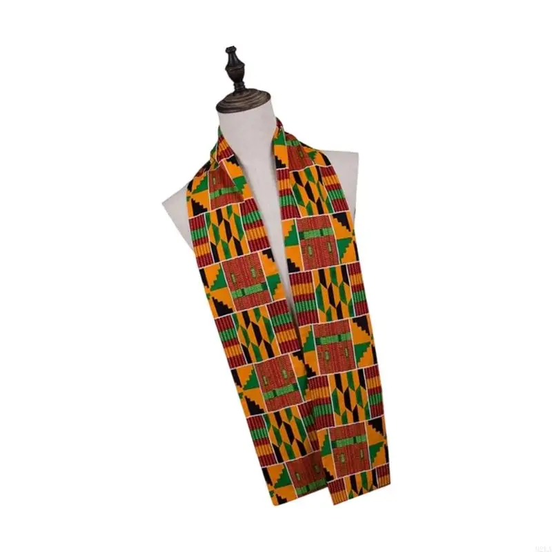 2026 New African Kente Print Stole Sash Ethnic Shawl Neck Scarf For Cultural Event Outfit