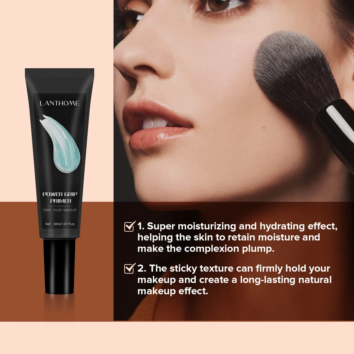 30ml Power Grip Primer Gel Gebaseerde Hydraterende Gezicht Primer Voor Smoothing Huid Aangrijpend Make-Up Onzichtbare Porie Kleurloze Primes