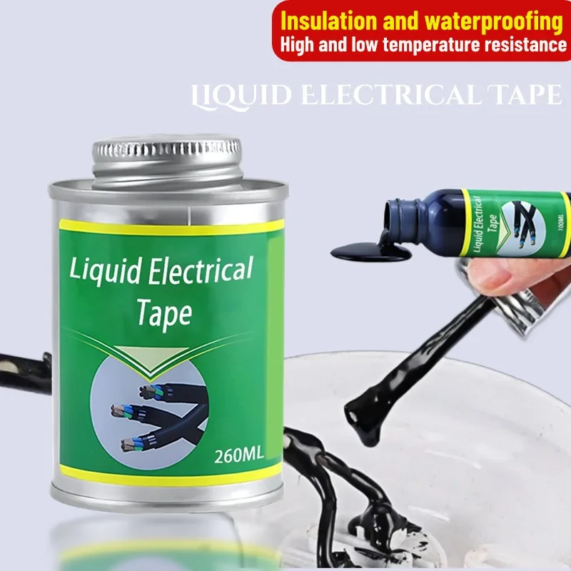 100/260ml Liquid Electrical Tape Fix Line Glue Liquid Insulation Paste Insulating Tape Repair Rubber Electrical Wire Cable Coat