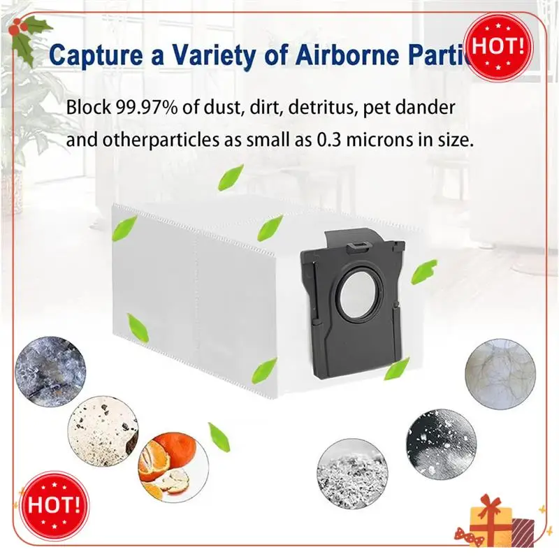 Ensemble de remplacement de sac à poussière ABLE-9PCS pour accessoires pour aspirateur Robot Dreame D10 Plus Gen 2/RLD32GD