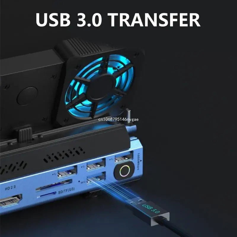 

Dock Station 4K@60Hz RJ45 Card Reader for Console Multiport Adapter with Hard Disk Cartridge Cooling Fan New Dropship